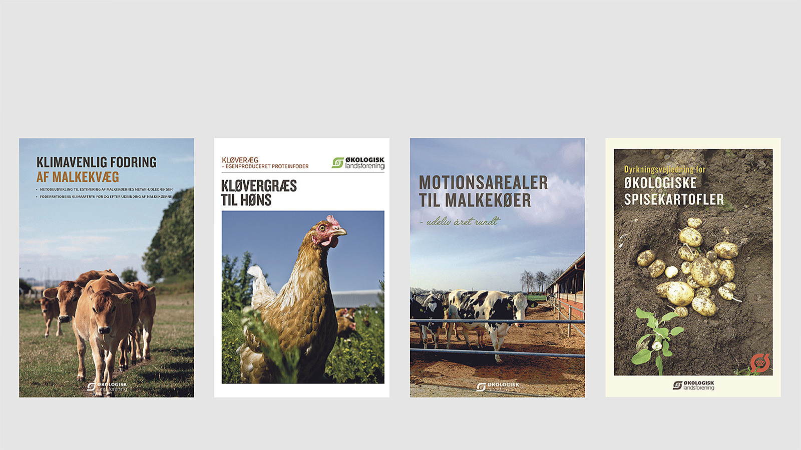 Fire kataloger fra Økologisk Landsforening ses på billedet