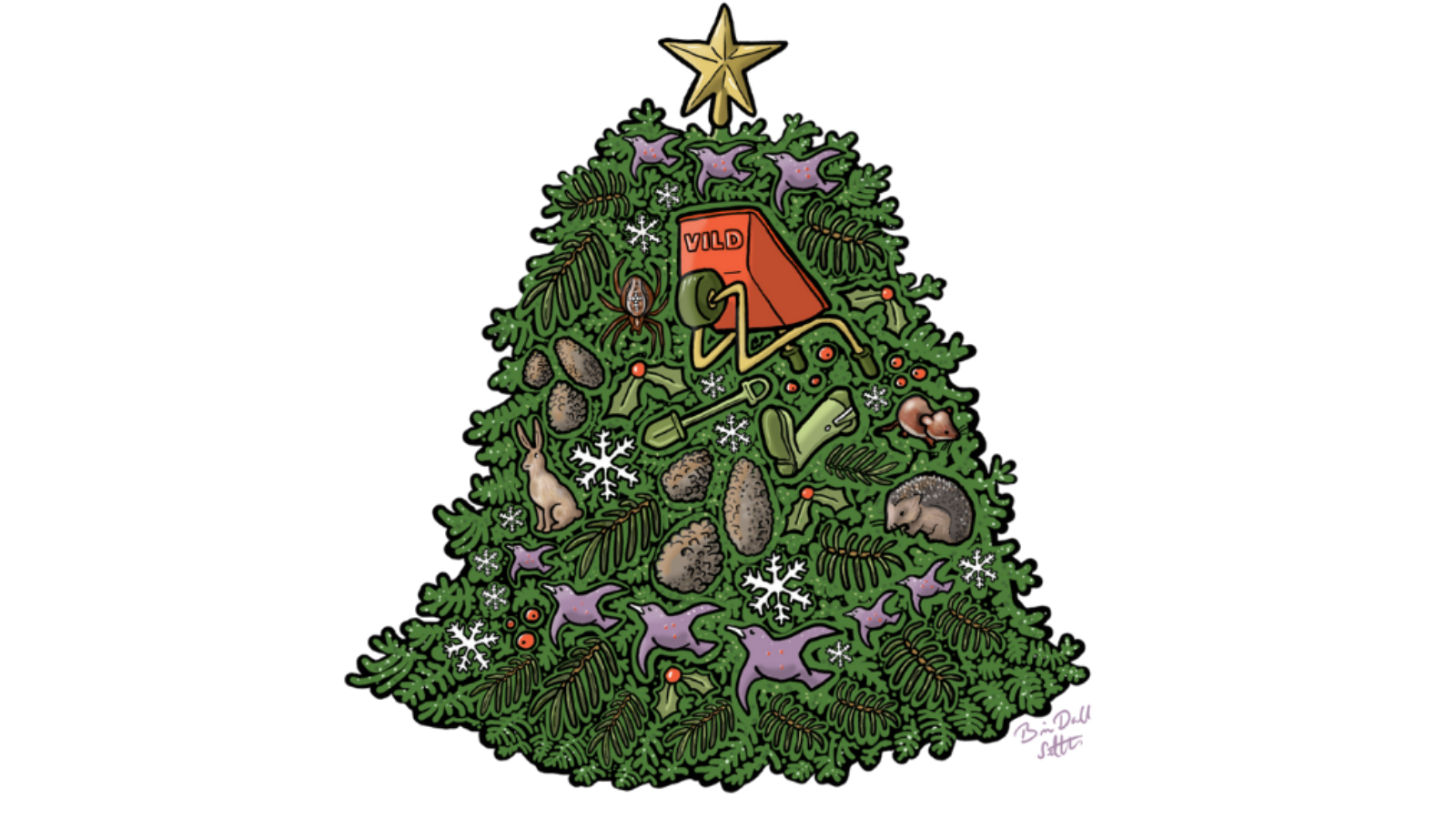 Illustration af et juletræ